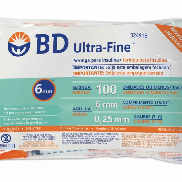 Seringa de insulina BD Ultra-Fine 100UI