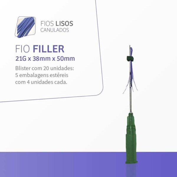 Fios de PDO i-THREAD Filler cânula 21G - 38x50mm