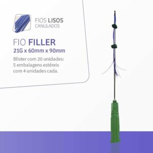 Fios de PDO i-THREAD Filler cânula 21G - 60x90mm
